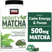 Force Factor Mighty Matcha, Premium Organic Matcha Green Tea with L-Theanine & B Vitamins to Support Calm Energy, Focus & Antioxidant Defenses, Matcha Latte, 60 Soft Chews