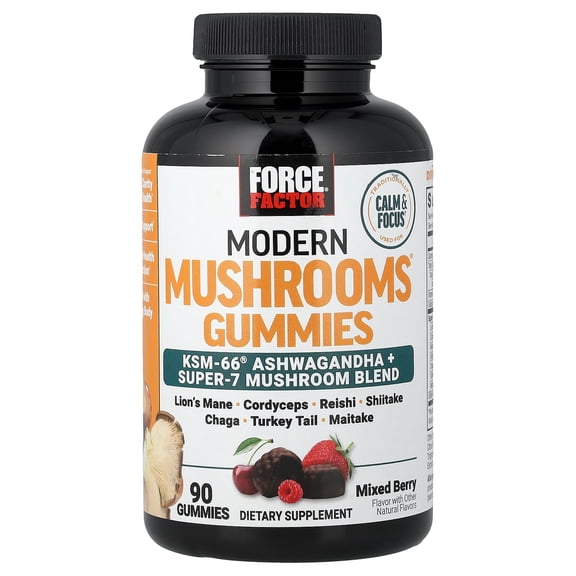 Force Factor Modern Mushrooms Gummies, Mixed Berry, 90 Gummies
