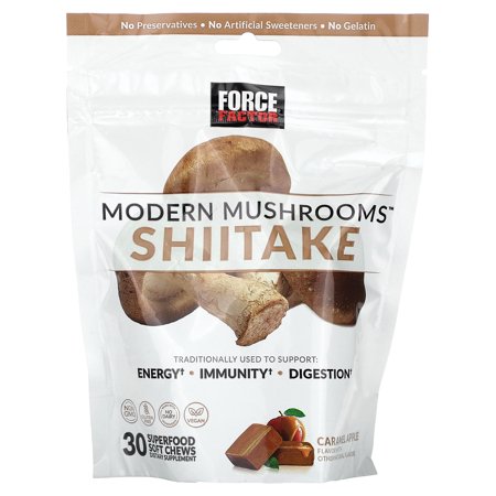 Force Factor Modern Mushrooms, Shiitake, Caramel Apple, 30 Superfood Soft Chews