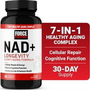 Force Factor NAD+ Longevity, Healthy Aging NAD Supplement with Resveratrol & Nicotinamide for Cellular Energy & Repair, Cognitive Health, 60 Capsules
