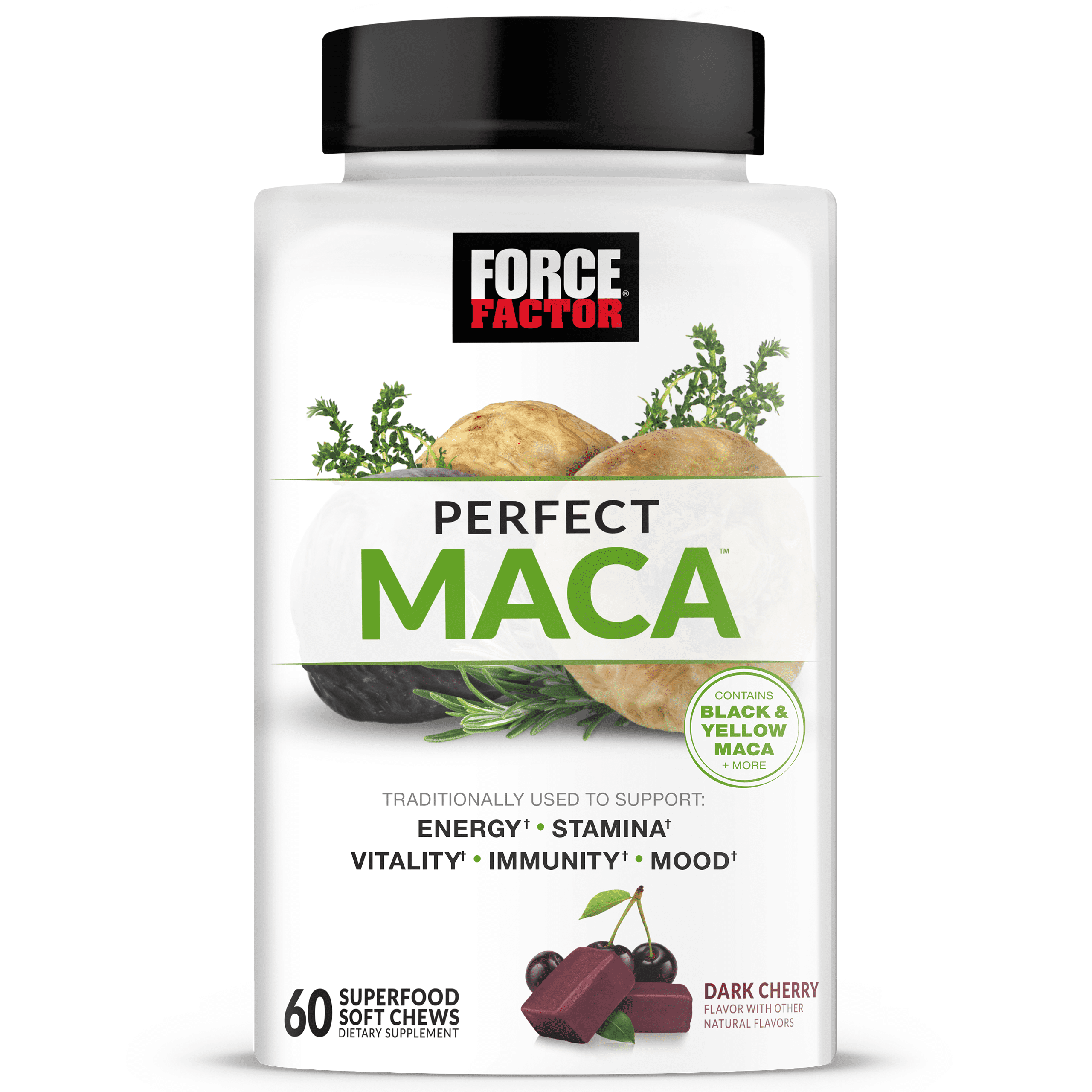 Force Factor Perfect Maca, Maca Root Supplement with Saffron, Dark
