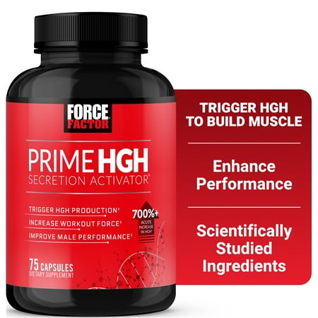 Force Factor Prime HGH Secretion Activator for Men for Muscle Building, Male Vitality & Workout Performance, 75 Capsules