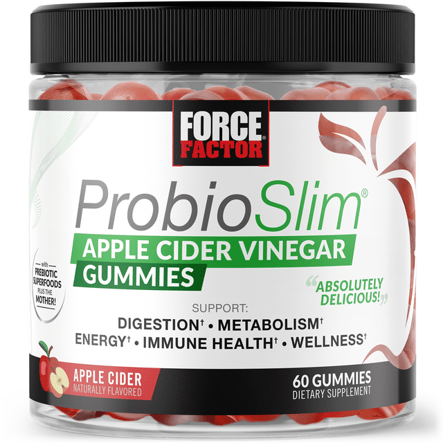 Force Factor ProbioSlim Apple Cider Vinegar Gummies Supplement, 60