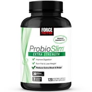 ProbioSlim Extra Strength Probiotic Supplement for Women and Men with 30 Billion CFUs for Weight Loss, Digestive Health Support, Bloating and Gas Relief, 120 Capsules by Force Factor