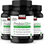 Force Factor ProbioSlim, Probiotic Supplement for Women and Men with Probiotics and Green Tea Extract, Reduce Gas, Bloating, Constipation, Support Digestive Health & Gut Health, 30 Count Pack of 3