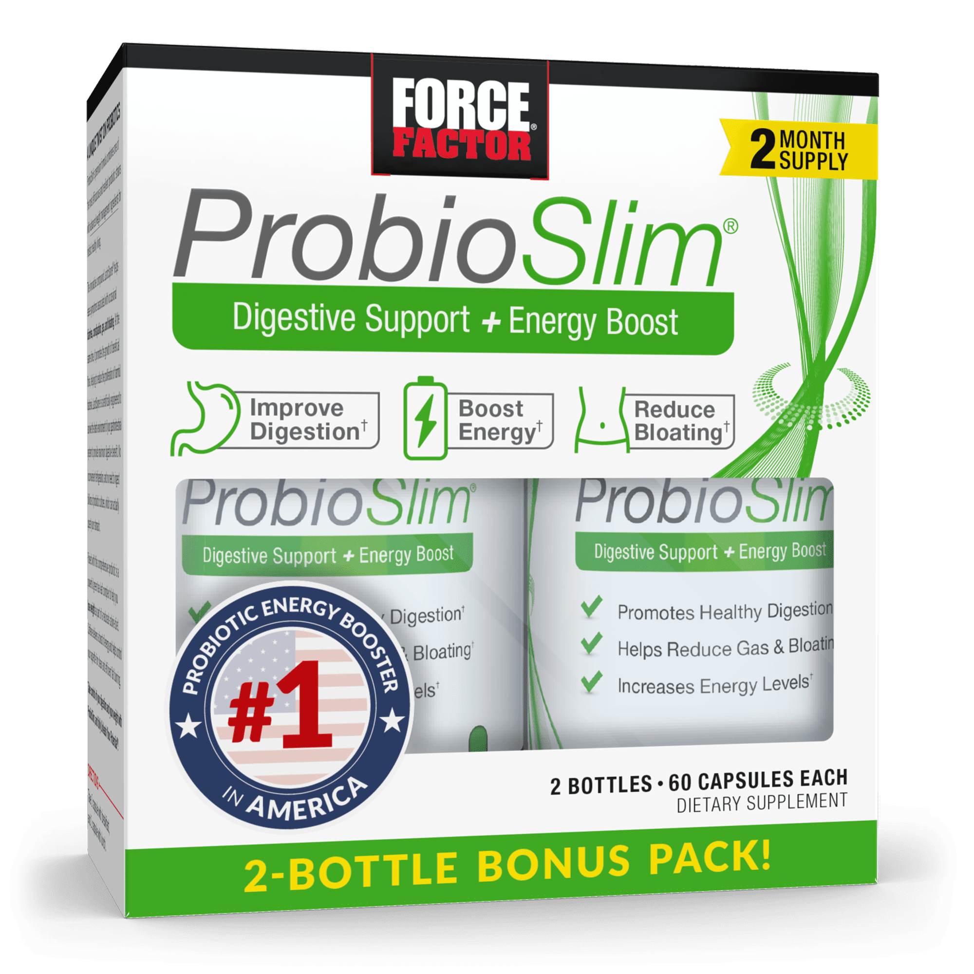 Force Factor ProbioSlim Probiotic and Weight Loss Supplement with Probiotics, 120 Capsules