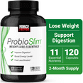 thumbnail image 1 of Force Factor ProbioSlim Weight Loss Essentials, Probiotics for Women & Men with Prebiotic Fiber for Digestion, Gut Health & Bloating, 120 Capsules, 1 of 12