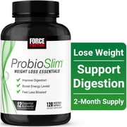 Force Factor ProbioSlim Weight Loss Essentials, Probiotics for Women & Men with Prebiotic Fiber for Digestion, Gut Health & Bloating, 120 Capsules
