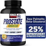 Force Factor Prostate Advanced, Prostate Supplement for Men with Saw Palmetto, Beta Sitosterol & Pygeum for Bladder & Urinary Relief, 180 Tablets