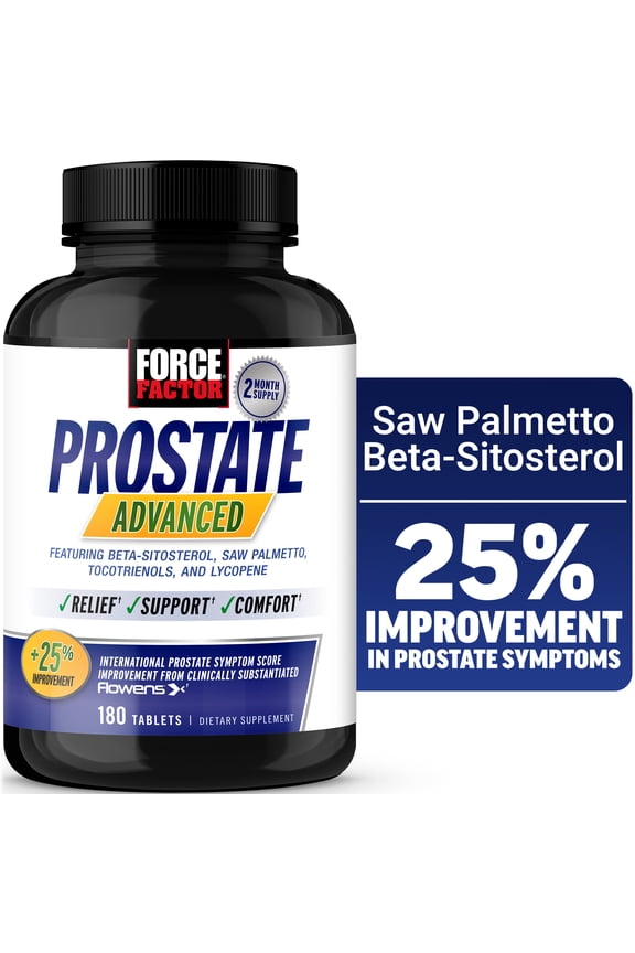 Prostate Advanced, Prostate Supplement for Men with Saw Palmetto, Beta Sitosterol & Pygeum for Bladder & Urinary Relief, 180 Tablets
