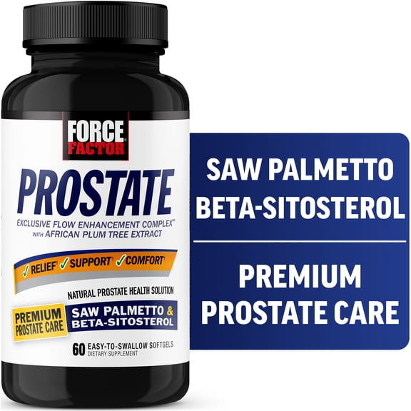 Force Factor Prostate Supplement for Men with Saw Palmetto, Beta Sitosterol & Pygeum for Bladder & Urinary Health, 60 Softgels