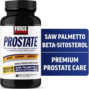 Force Factor Prostate Supplement for Men with Saw Palmetto, Beta Sitosterol & Pygeum for Bladder & Urinary Health, 60 Softgels