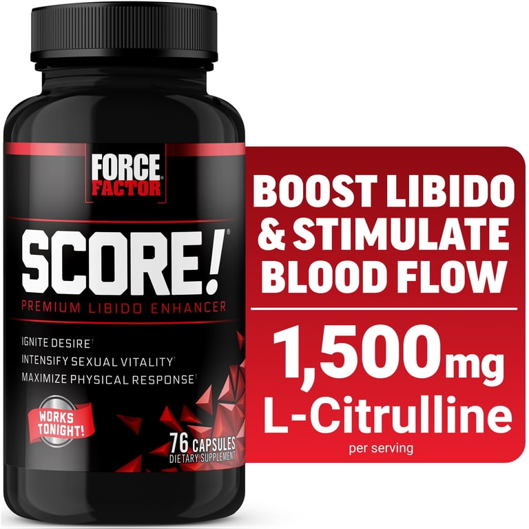 Force Factor SCORE! Advanced Formula Male Libido Enhancer, Testosterone Booster with L-Citrulline, 76 Pills