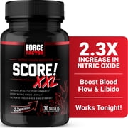 Force Factor SCORE! XXL, Nitric Oxide Booster for Men with L-Citrulline, Horny Goat Weed & Tribulus for Libido, Drive, Stamina & Energy, 30 Tablets