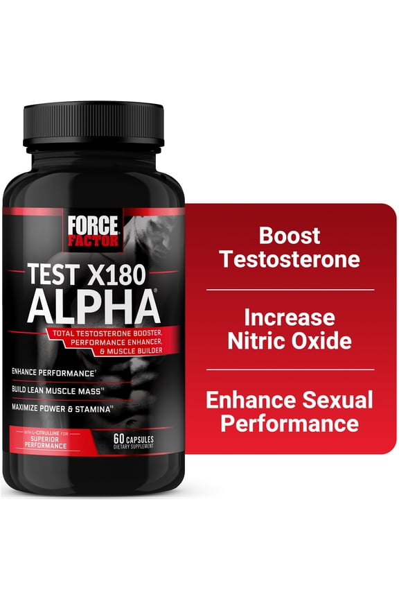 Test X180 Alpha Testosterone Booster and Sexual Enhancement Supplement, 60 Count