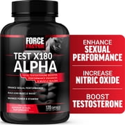 Force Factor Test X180 Alpha, Testosterone Booster for Men with Fenugreek & L-Citrulline, Muscle Growth, Strength, Energy & Performance, 120 Capsules