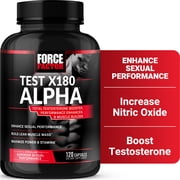 Force Factor Test X180 Alpha, Testosterone Booster for Men with Fenugreek & L-Citrulline, Muscle Growth, Strength, Energy & Performance, 120 Capsules
