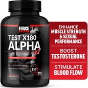 Force Factor Test X180 Alpha V2, Testosterone Booster for Men with Fenugreek, Ashwagandha & L-Citrulline for Muscle, Strength & Libido, 120 Tablets