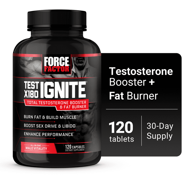 Force Factor Test X180 Ignite Total Testosterone Booster for Men with