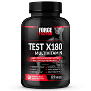 Force Factor Test X180 Multivitamin, Testosterone Booster Supplement for Men, Support Muscle, Strength, Performance & Vitality, 50+ Nutrients for Men’s Health & All 13 Essential Vitamins, 120 Tablets