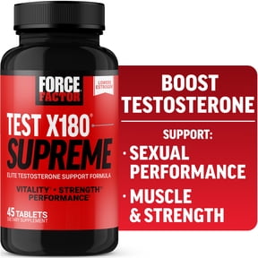 Force Factor Test X180 Supreme, Testosterone Booster for Men to Enhance Performance, Lower Estrogen, Support Muscle, Strength & Libido, 45 Tablets