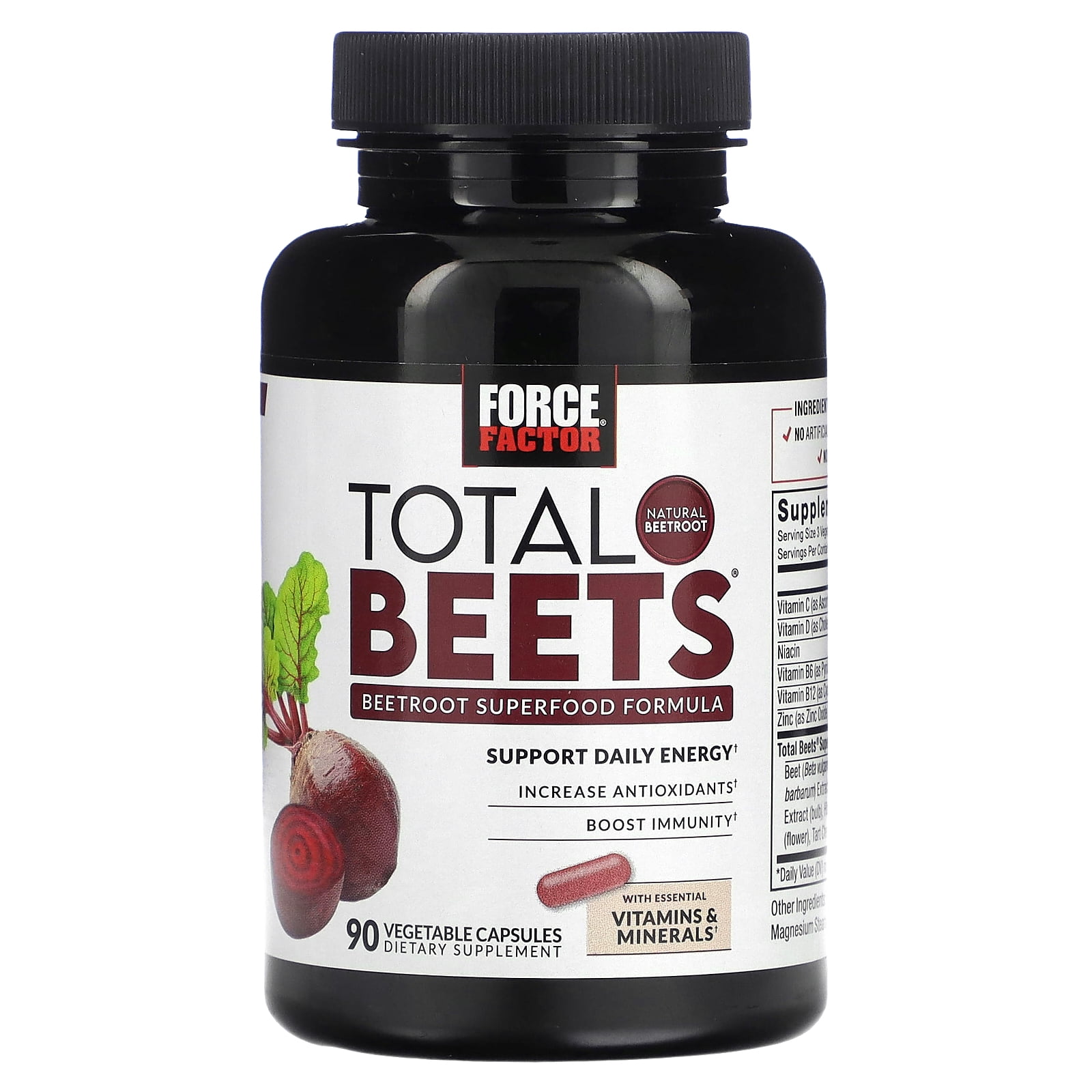 Force Factor Total Beets, Beetroot Superfood Formula, 90 Vegetable