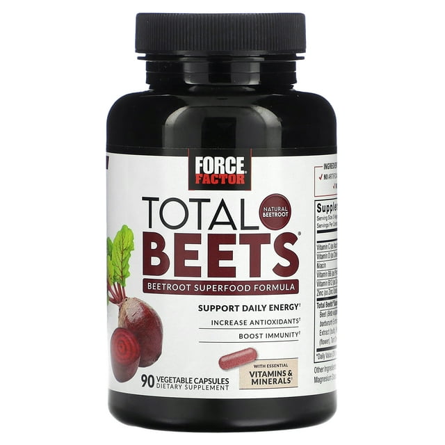 Force Factor Total Beets, Beetroot Superfood Formula, 90 Vegetable