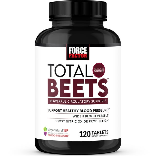 Force Factor Total Beets Blood Pressure Supplement with Beetroot, 120