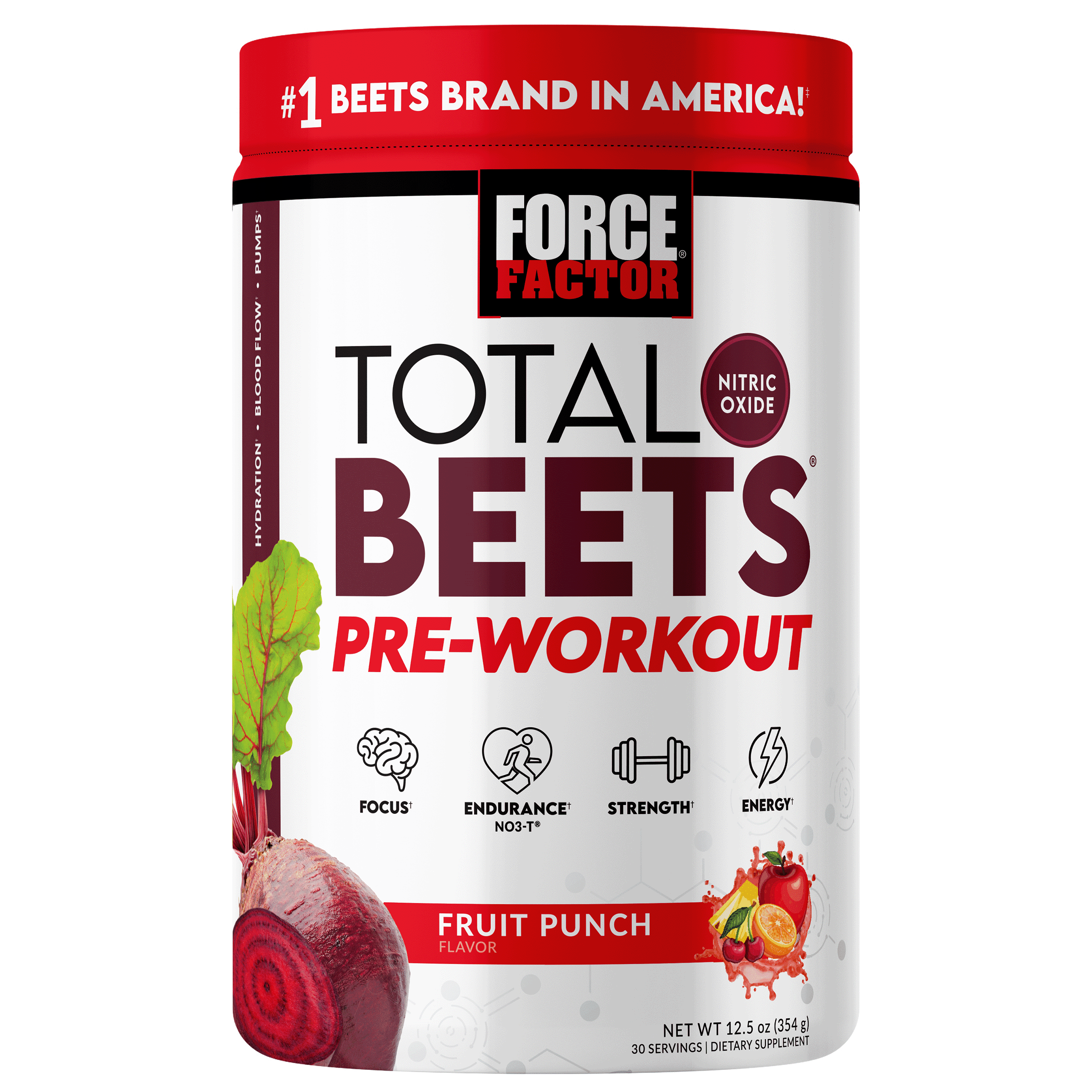 Force Factor Total Beets PreWorkout Powder to Boost Energy & Endurance