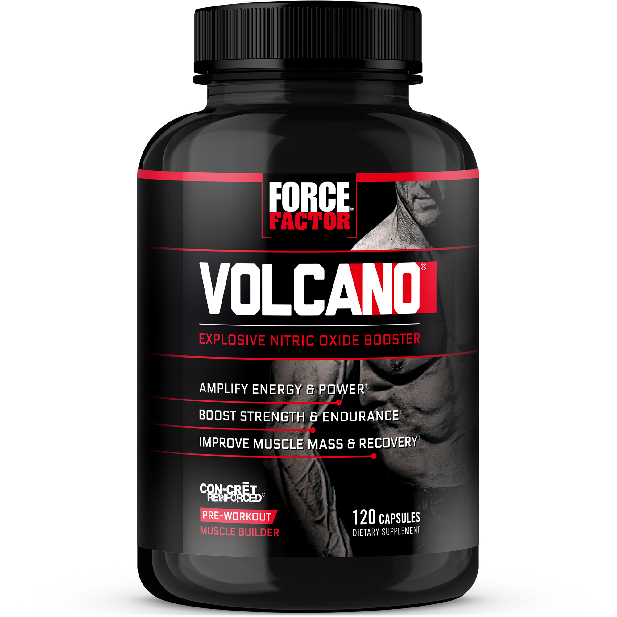 Force Factor Volcano Pre-Workout Nitric Oxide Booster Supplement for Men, 120 Capsules - image 1 of 10