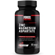 Force Factor Zinc Magnesium Aspartate, ZMA Zinc Magnesium Supplement for Testosterone, Muscle Recovery, Performance & Sleep, 60 Tablets