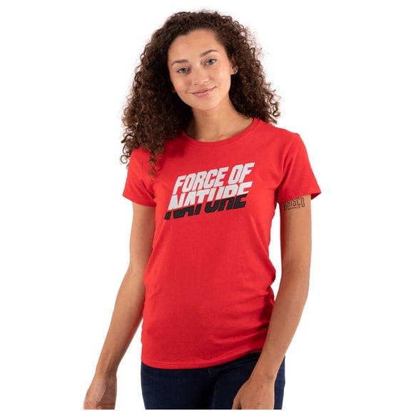 Force Nature Inspire Fitness Funny Womens Fitted Plus Size Graphic Tee Brisco Brands 2X