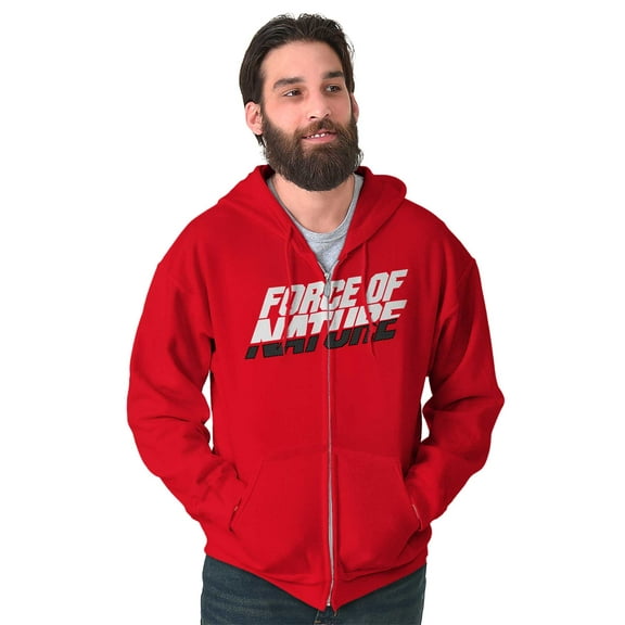 Force Nature Inspire Fitness Funny Zip Up Hoodie Men's Women's Brisco Brands L
