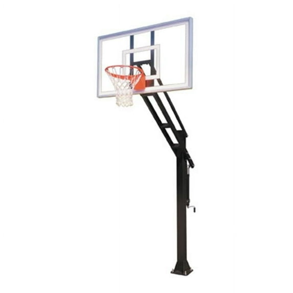 Force Select Steel-Acrylic In Ground Adjustable Basketball System, Sienna Orange