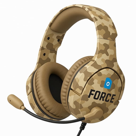 Force Stereo Gaming Headset with Microphone, Noise Cancelling Over-Ear Headphones, Deep Bass Surround Sound, Comfortable Soft Earmuffs, Compatible with PS4, PS5, Nintendo Switch Controller, PC, Lapto