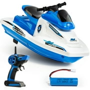 Force1 Blue Wave Speeder Small Boat - Compact Remote Control Boat for Lakes and Ponds