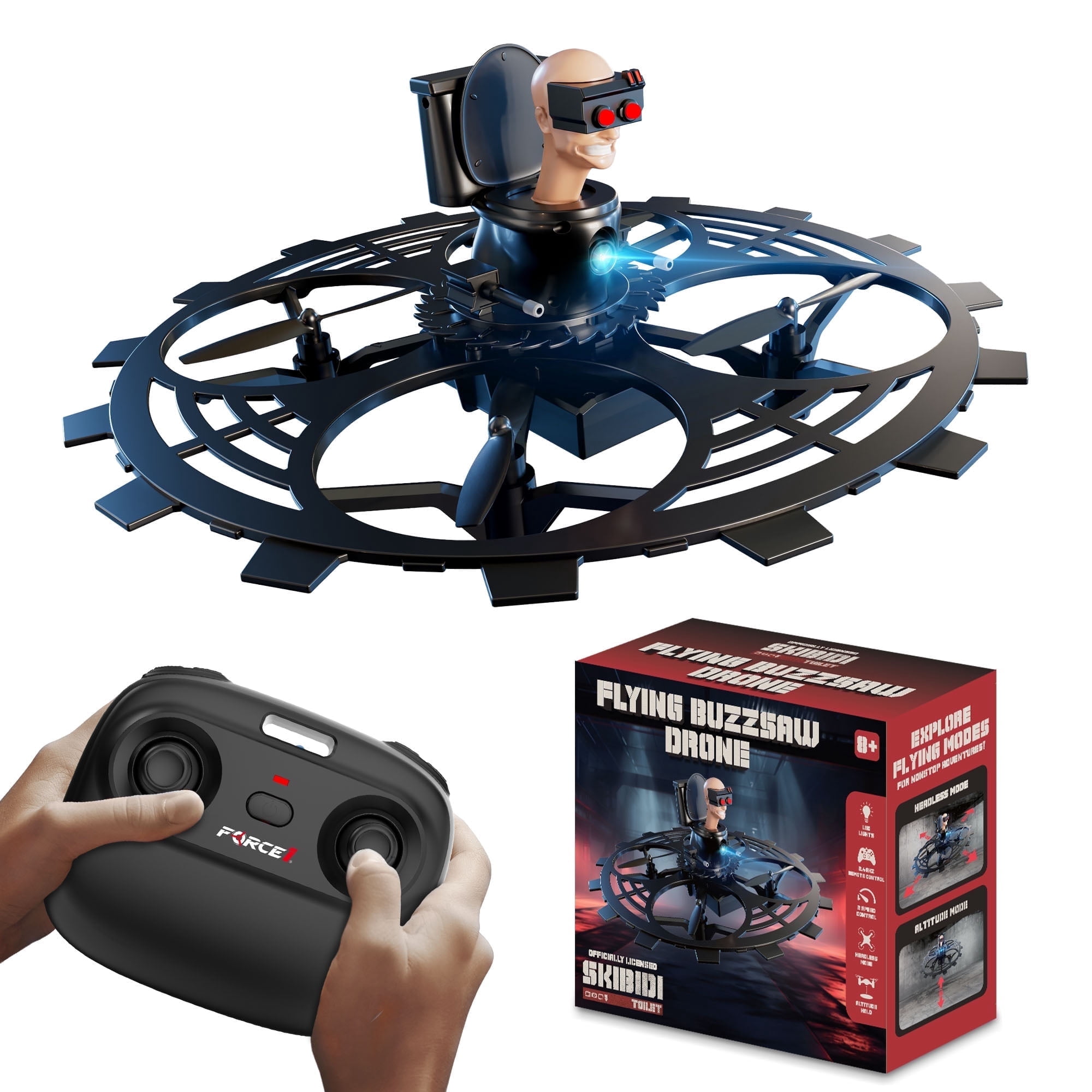 Force1 Officially Licensed Skibidi Toilet Toy RC Drone (Black)