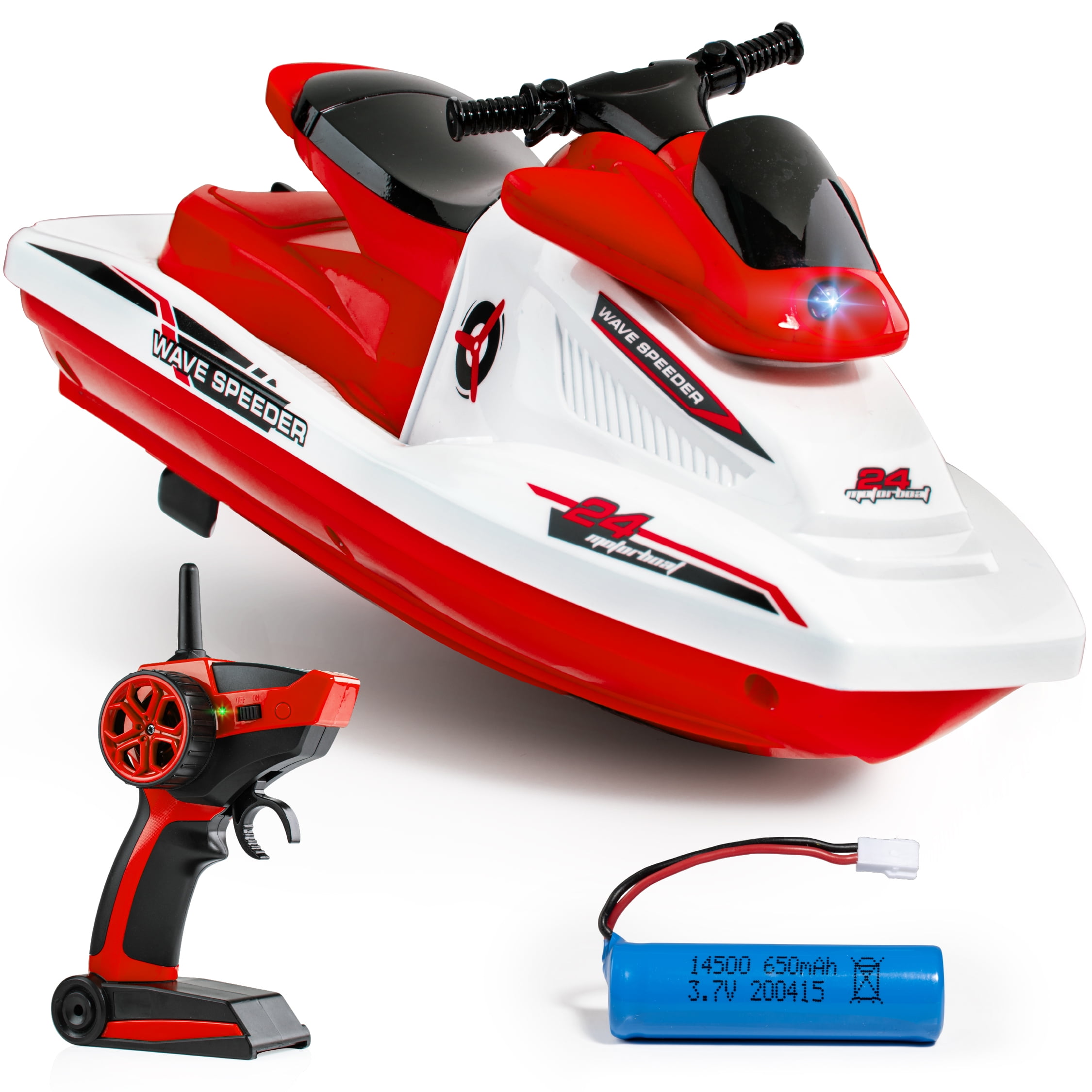 Force1 Red Wave Speeder Small Boat Compact Remote Control Boat for Lakes and Ponds