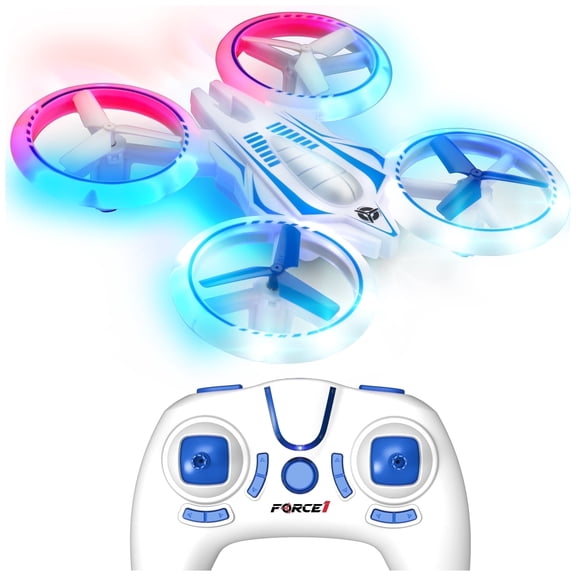Force1 Drone UFO 4000, Mini Stunt, Glow in the Dark, Rechargeable RC Flying with LED Lights for Kids Ages 14+