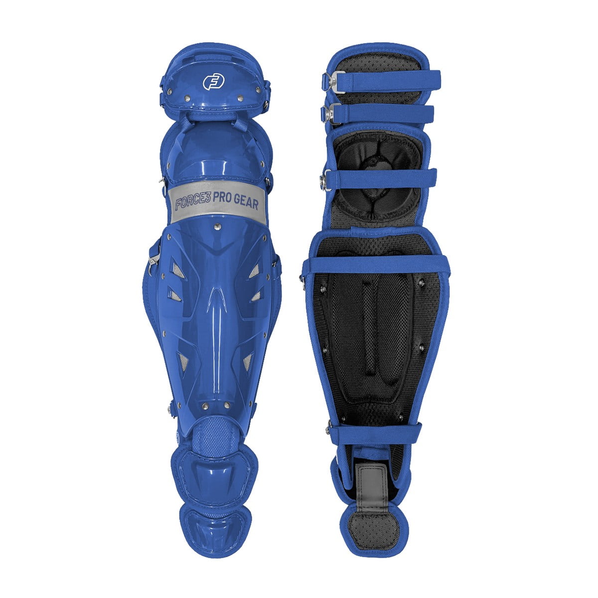 Force3 Baseball Catcher Shin Guards Royal Gray Youth