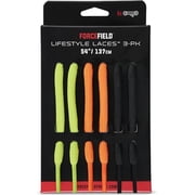 ForceField Lifestyle Shoe Laces, Black/Green/Orange, 54", 3 Pack