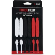 ForceField Lifestyle Shoe Laces, White/Black/Red, 54", 3 Pack