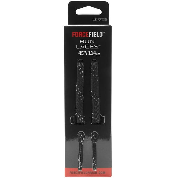 ForceField Run Flat Shoe Lace, Black Reflective, 45"
