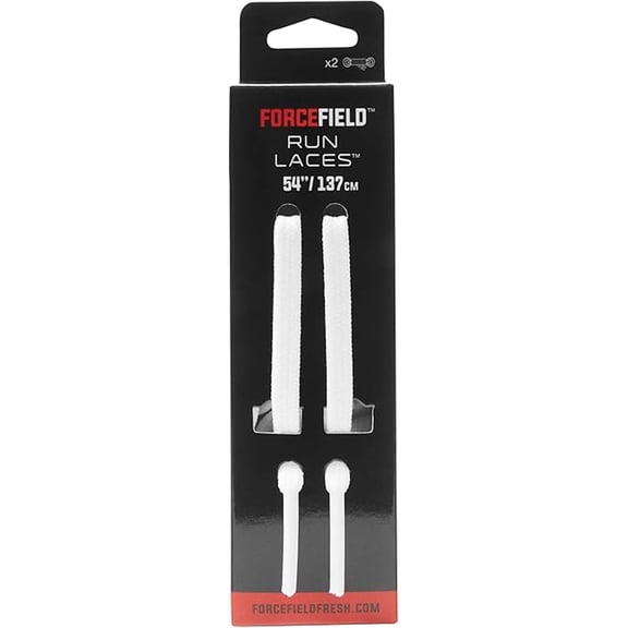 ForceField Run Flat Shoe Lace, White, 54"