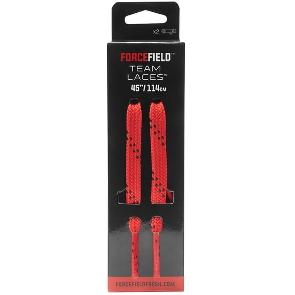 ForceField Unisex-Adult Team Sports Athletic Flat Shoe Laces, Red/Black Speckled, 45"