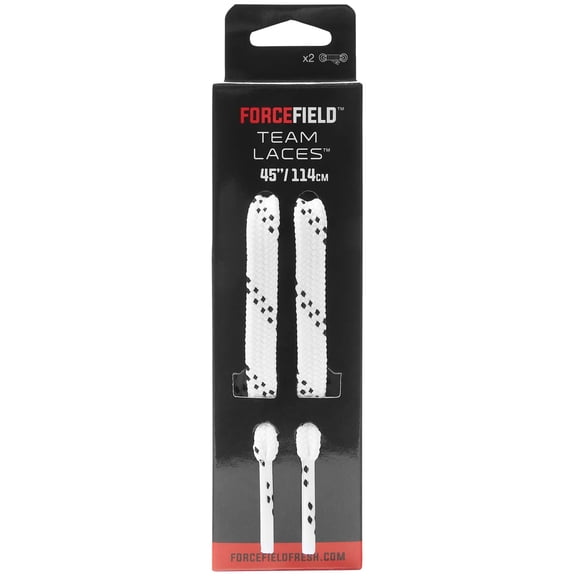 ForceField Unisex-Adult Team Sports Athletic Flat Shoe Laces, White/Black Speckled, 45"