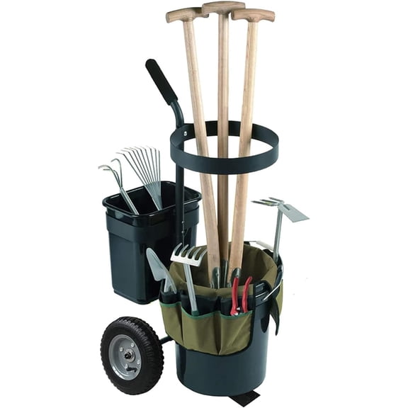 Forcecar Steel Garden Cart with Bucket Bag Storage