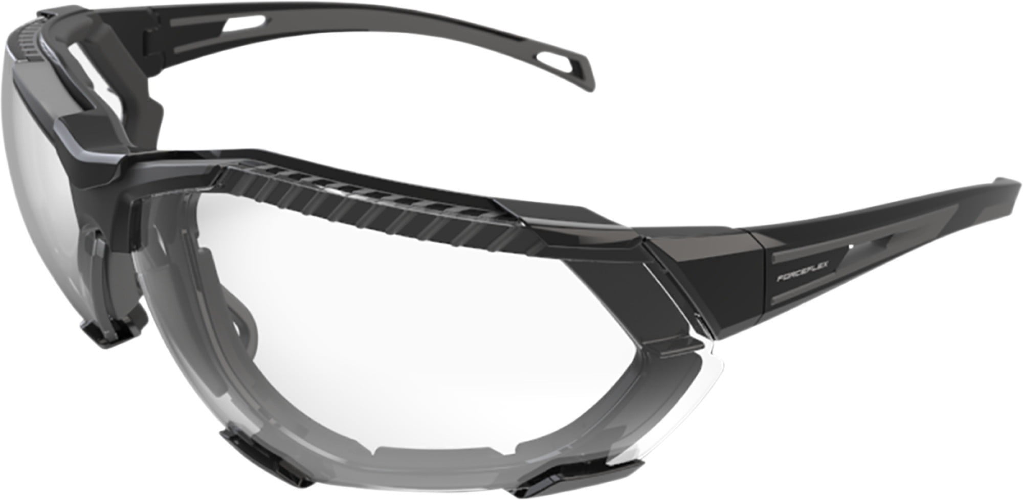 Forceflex FF4 Sunglasses w/Comfort Foam Black/Black w/Clear Lens
