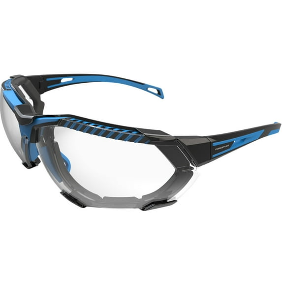 Forceflex FF4 Sunglasses w/Comfort Foam Black/Blue w/Clear Lens