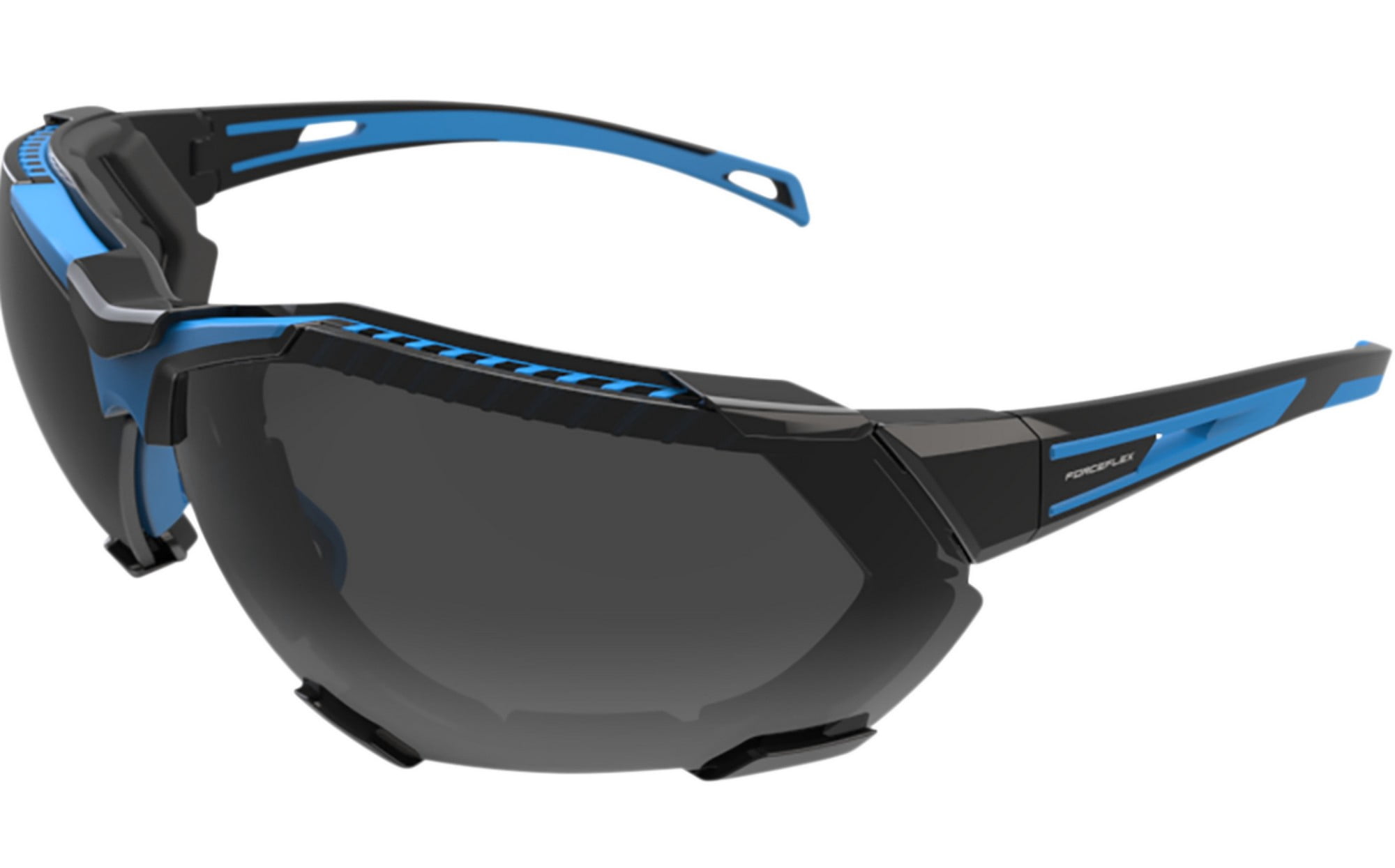 Forceflex FF4 Sunglasses w/Comfort Foam Black/Blue w/Smoke Lens
